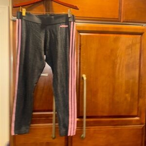Adidas, gray and pink leggings